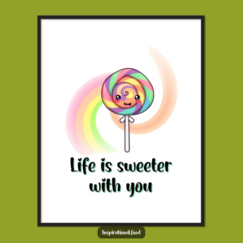 Free Printable Wall Art: Funny Lollipop Rainbow Joyful Downloadable Decor Gift
