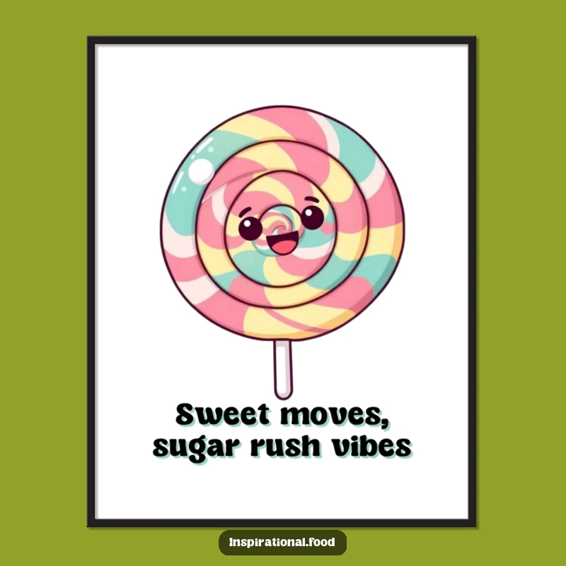 Free Printable Wall Art: Happy Lollipop Spin - Funny Downloadable Decor Gift