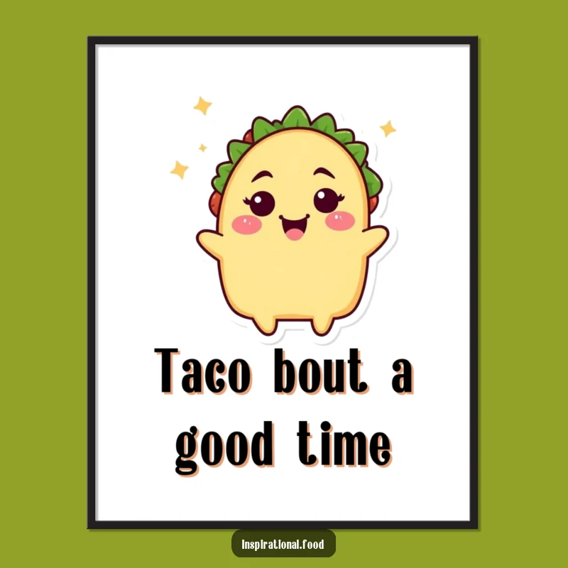 Free Printable Wall Art: Funny Taco Winking, Zesty Downloadable Decor!