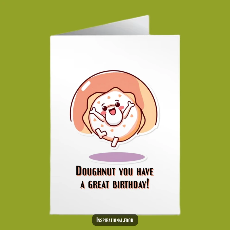 Free Printable Birthday Card: Funny Doughnut Cartwheel Downloadable for Laughs