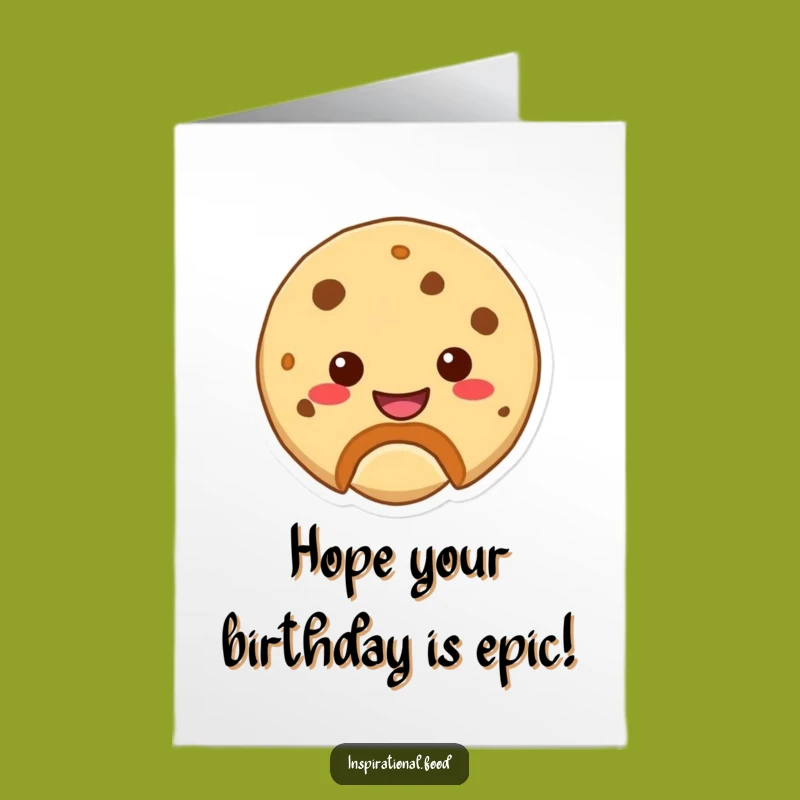 Free Printable Birthday Card: Funny Cookie Bite Smile DIY Downloadable Fun