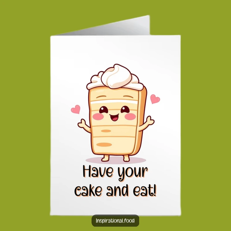 Free Printable Birthday Card: Giggling Cake - Funny Recipe Share Downloadable Gift