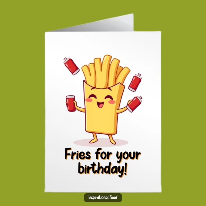 Free Printable Birthday Card: Juggling Fry, Hilarious Digital Download Gift
