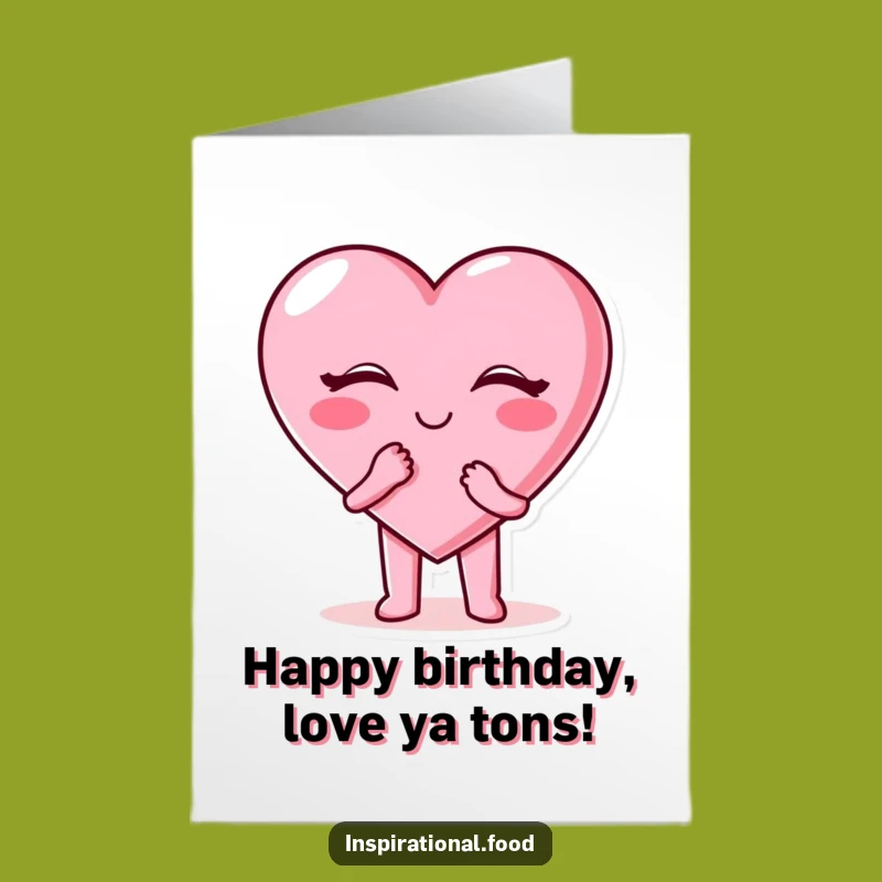 Free Printable Birthday Card: Candy Heart Kiss - Funny Downloadable DIY Gift