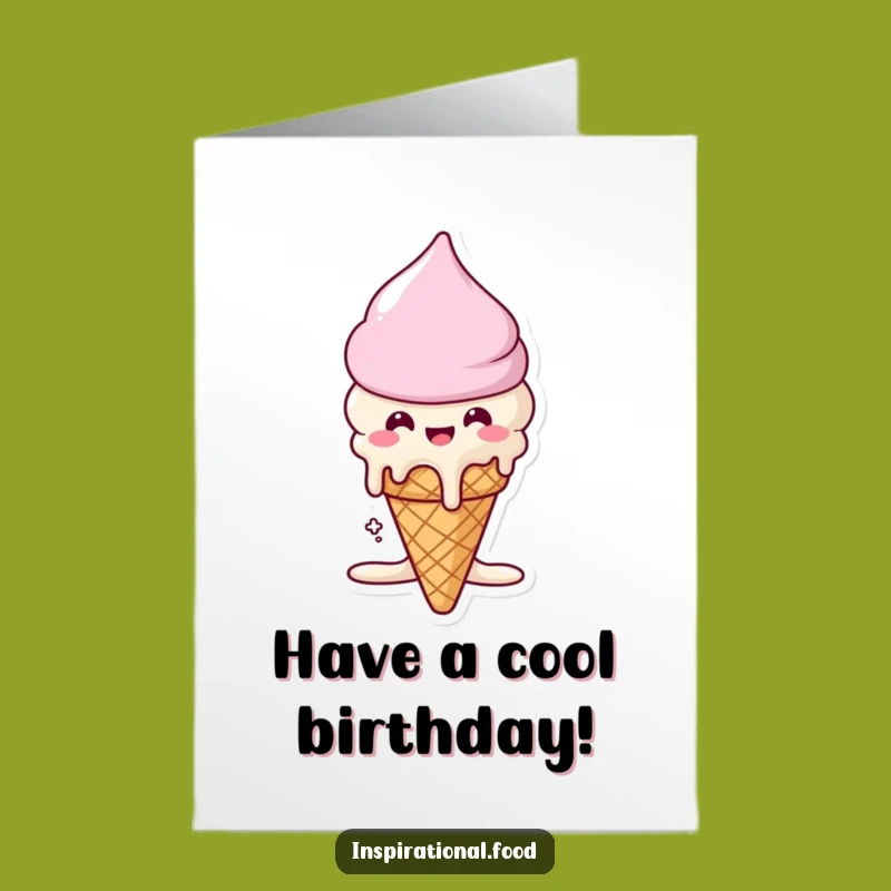 Free Printable Birthday Card: Melting Ice Cream - Funny Sweet Downloadable Gift