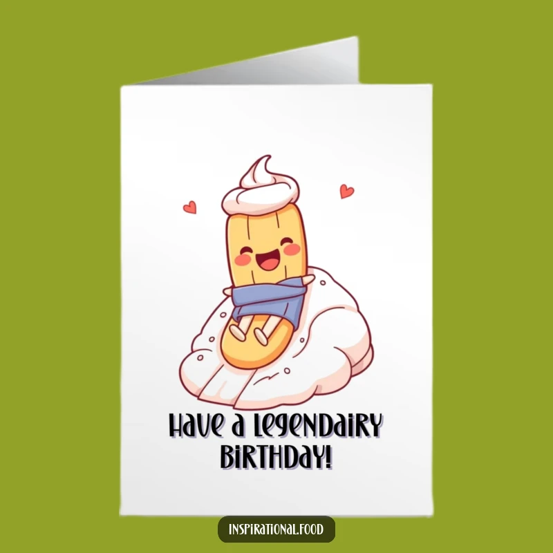 Free Printable Birthday Card: Baguette Meringue Slide Funny DIY Gift
