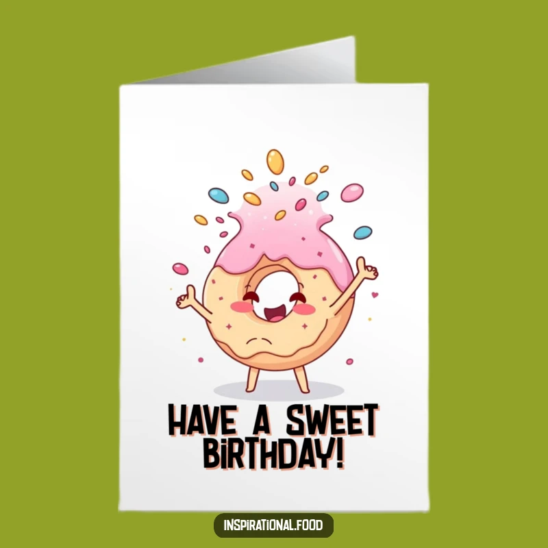Free Printable Birthday Card: Funny Donut Cascade, Sweet Downloadable Gift!