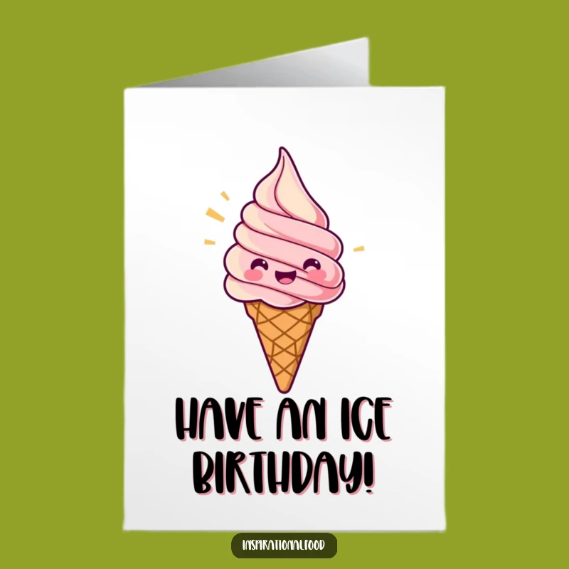 Free Printable Birthday Card: Jubilant Ice Cream Cone, Funny Downloadable Gift for Sweetest Day