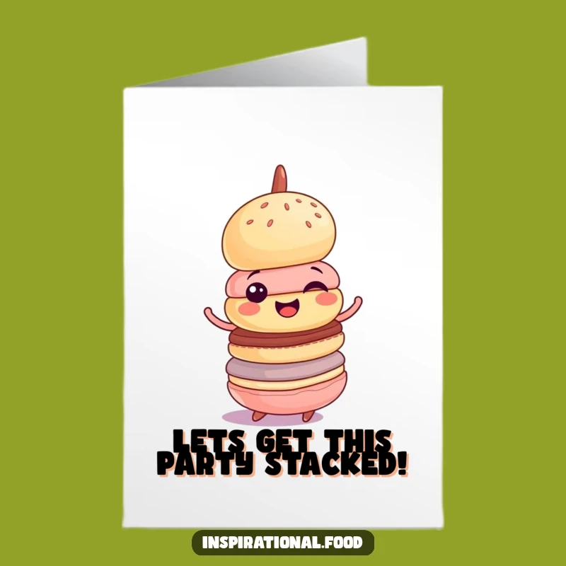 Free Printable Macaron Birthday Card: Wobbly Spin Downloadable Gift