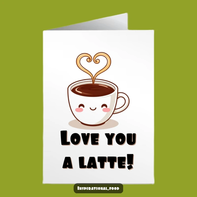 Free Printable Birthday Card: Coffee Heart Steam Smile DIY Gift