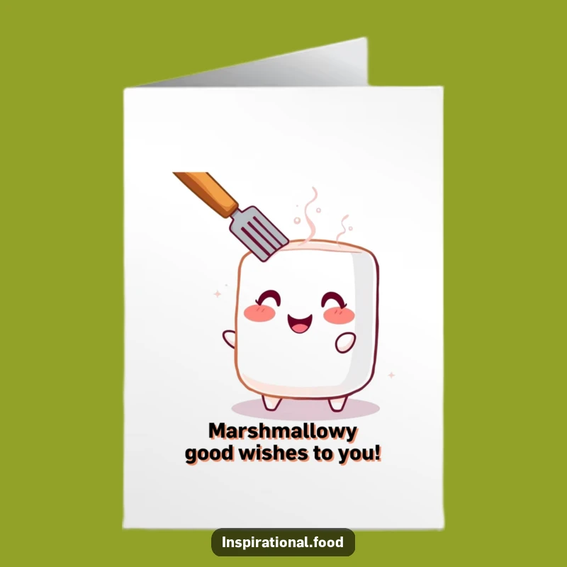 Free Printable Birthday Card: Funny Toasted Marshmallow for a Sweet Celebration