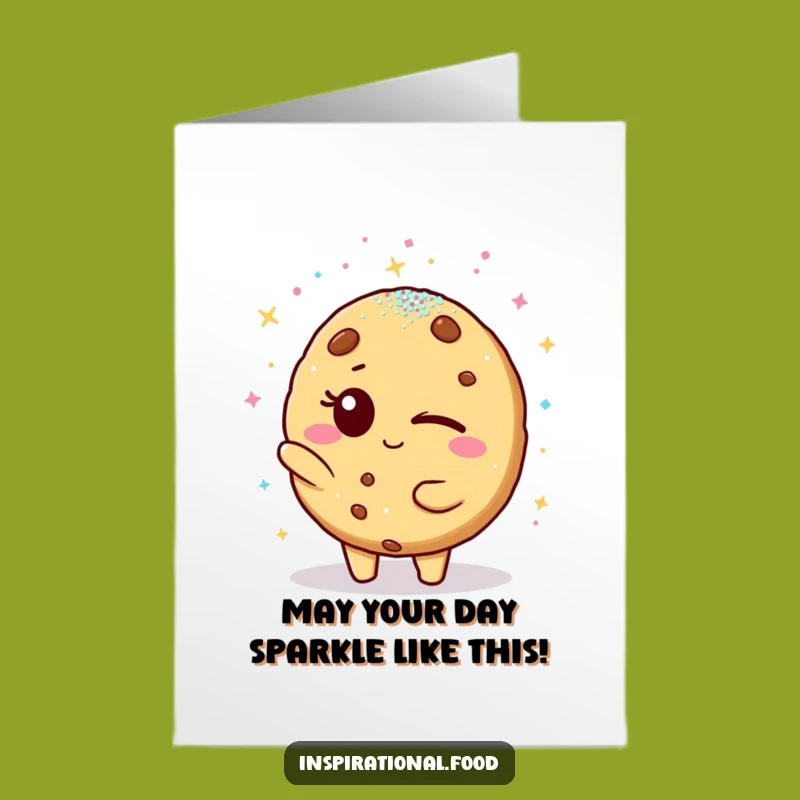 Free Printable Birthday Card: Winking Cookie Glitter Bomb Funny Downloadable Gift