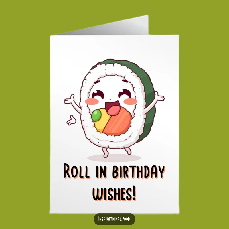 Free Printable Birthday Card: Funny Sushi Loop, Fun Downloadable Gift!