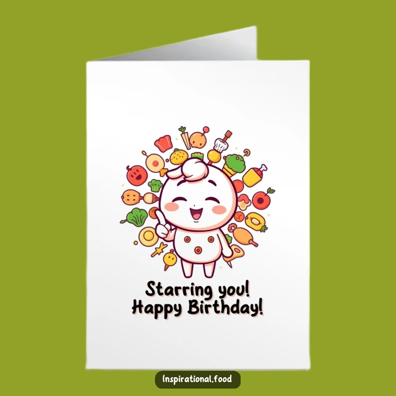 Free Printable Birthday Card: Winking Foodie Character, Hilarious Downloadable Gift