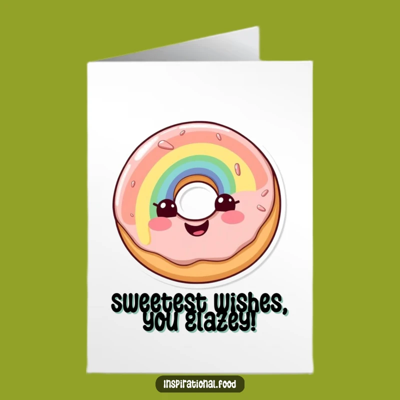Free Printable Birthday Card: Funny Doughnut Rainbow Glaze DIY Downloadable Gift