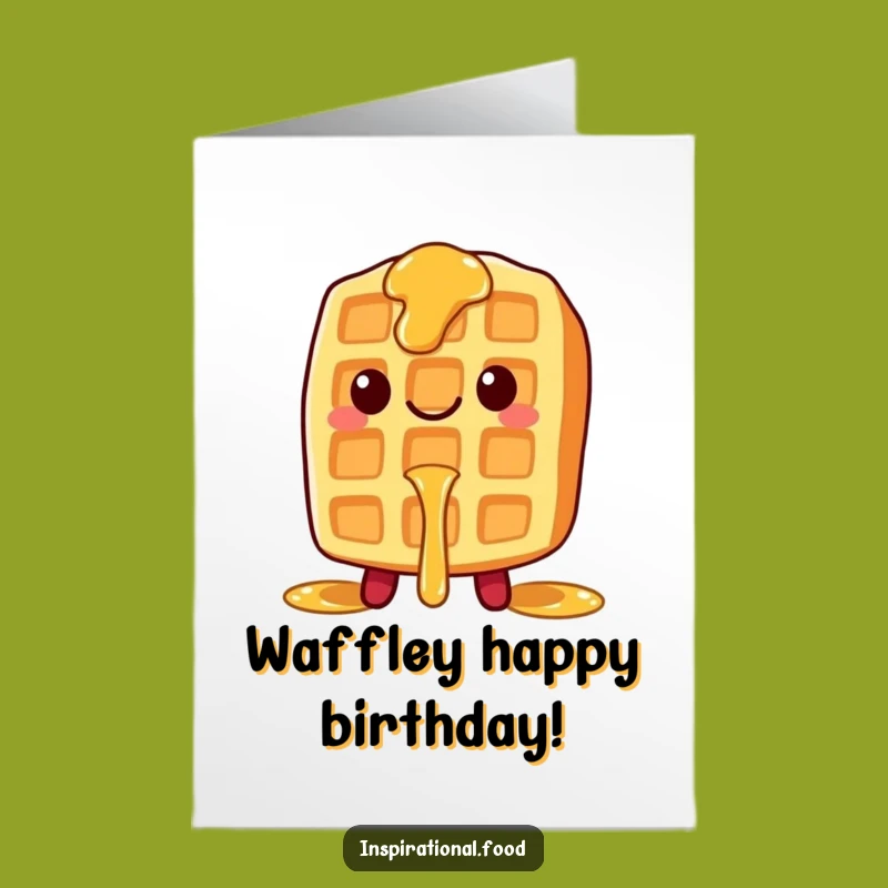 Free Printable Birthday Card: Funny Waffle Syrup Smile DIY Download