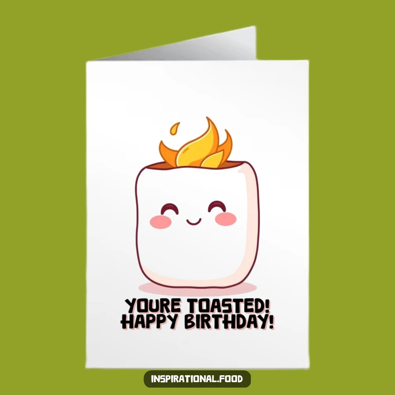 Free Printable Birthday Card: Toasted Marshmallow, Warm Wishes Downloadable Gift
