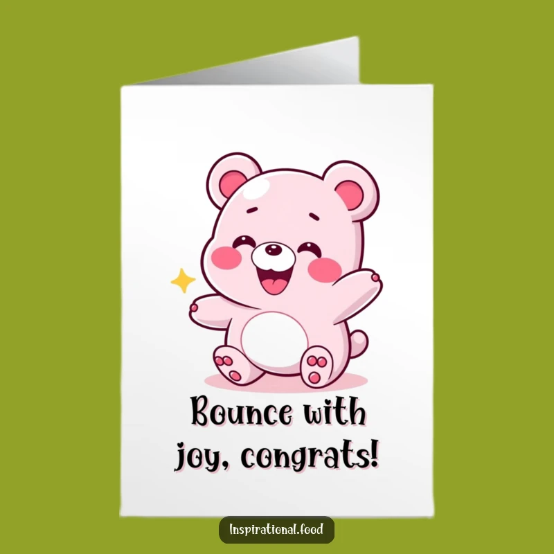 Funny Free Printable Congrats Card: Bouncing Gummy Bear Celebration Gift