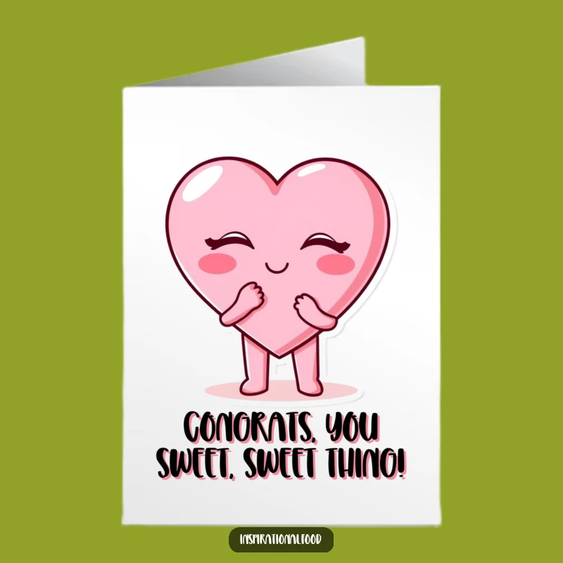 Free Printable Congrats Card: Candy Heart Kiss - Funny Downloadable DIY Gift