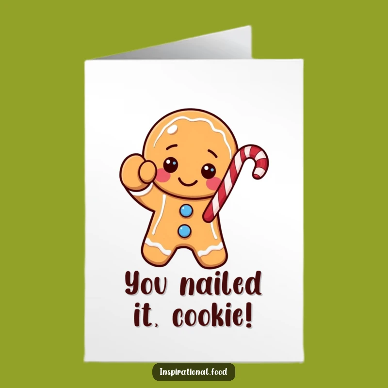 Free Printable Congrats Card: Funny Cookie Character Waving Celebration!