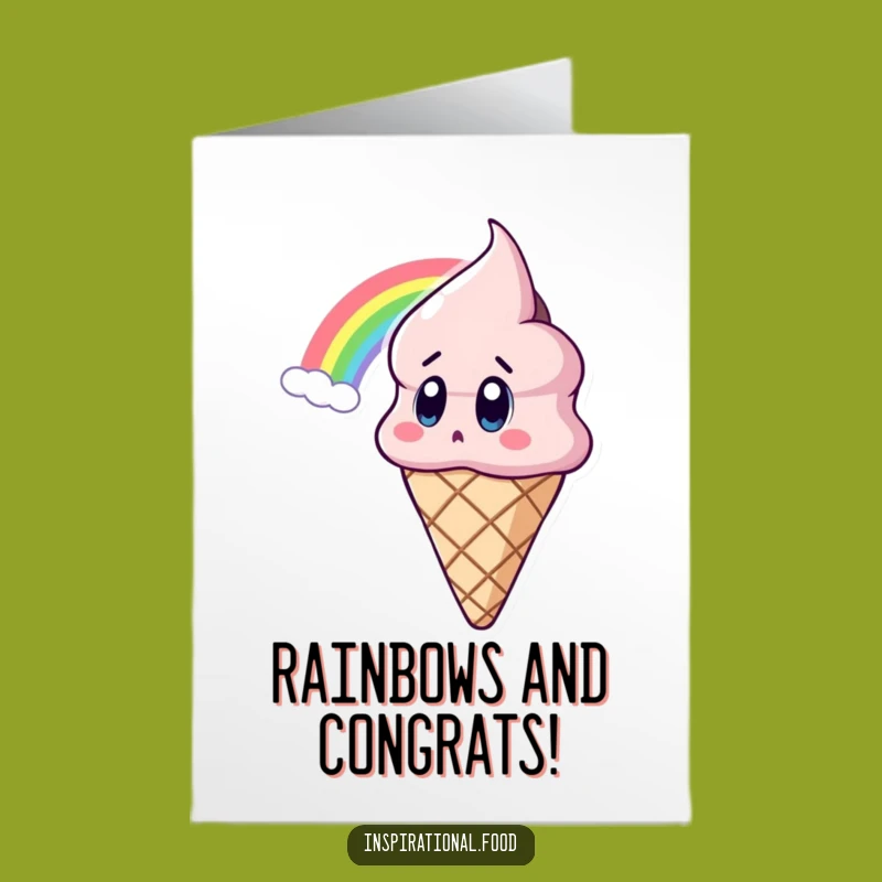 Free Printable Congrats Card: Ice Cream's Rainbow Surprise, A Sweet Win