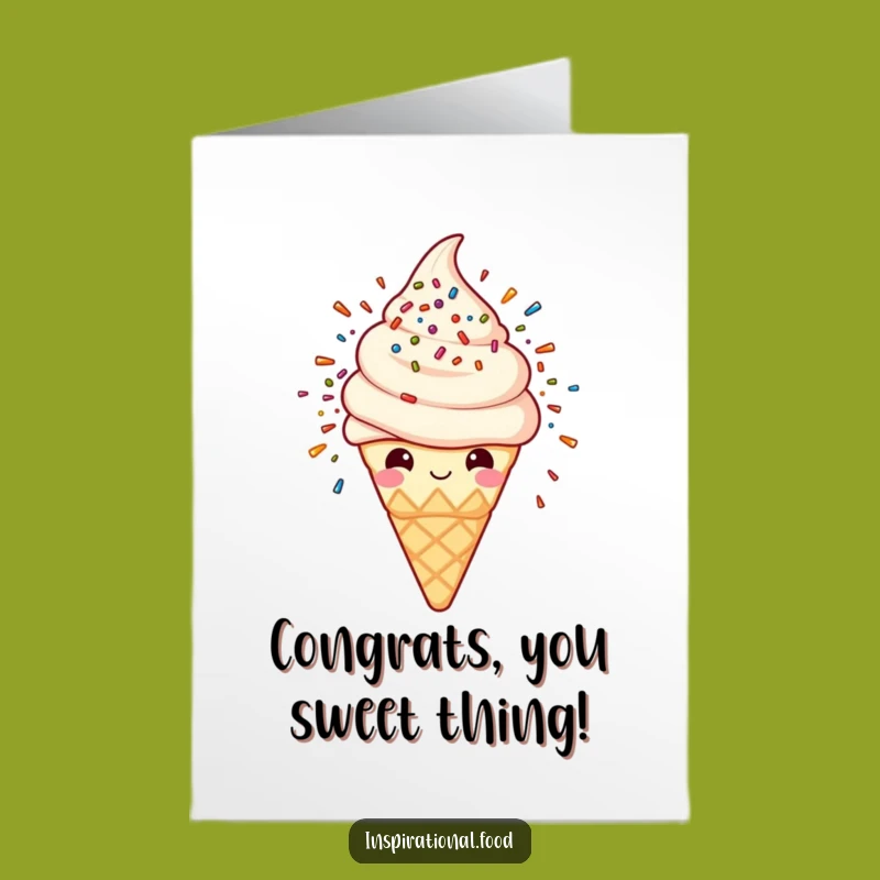 Free Printable Congrats Card: Ice Cream Sprinkle Celebration Downloadable