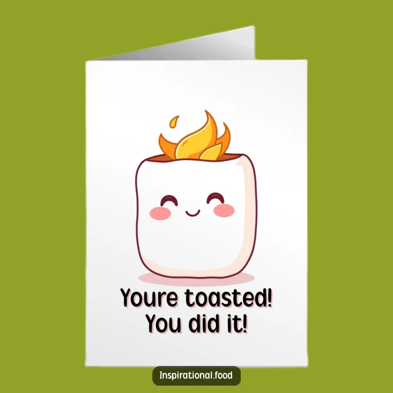 Free Printable Congrats Card: Toasted Marshmallow Success, Downloadable Warm Cheers