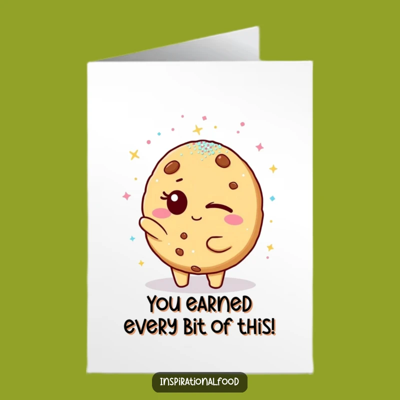 Free Printable Congrats Card: Winking Cookie Glitter Shower Funny Downloadable Gift