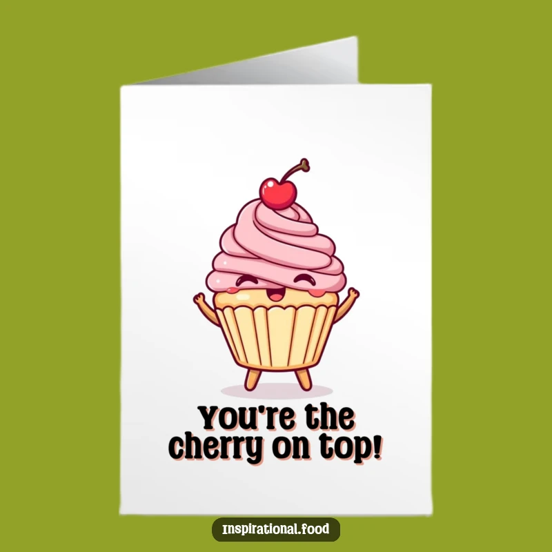 Free Printable Congratulations Card: Bouncing Cupcake Funny Downloadable Gift for Success