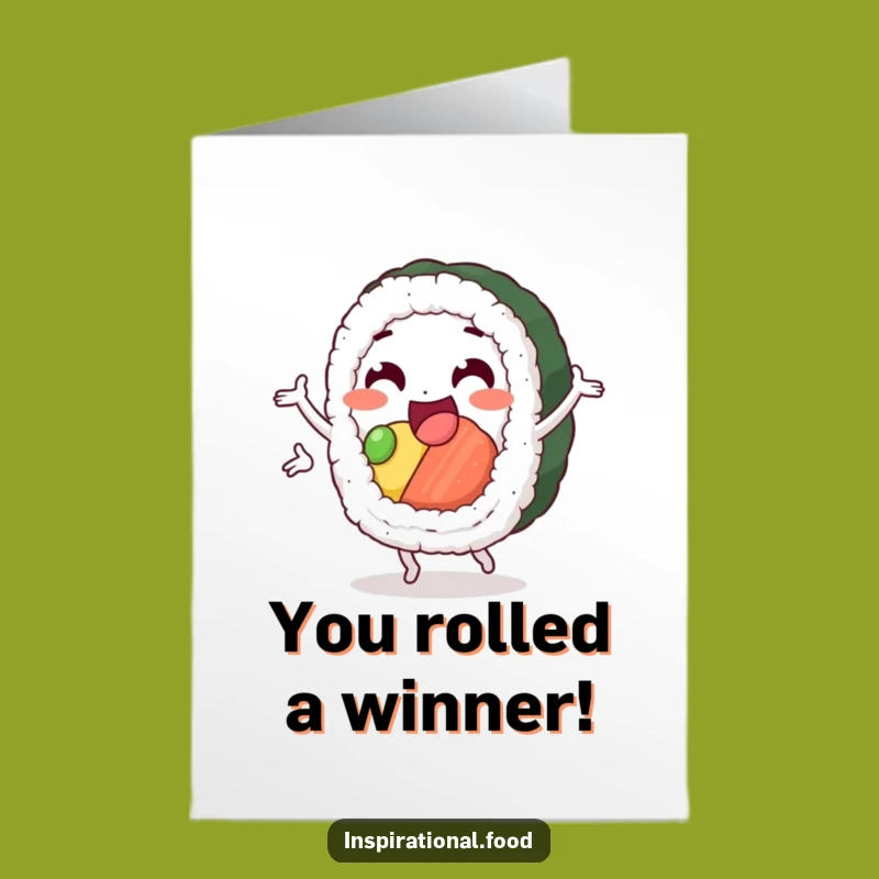Free Printable Congratulations Card: Funny Sushi Loop, Exciting Downloadable Gift!