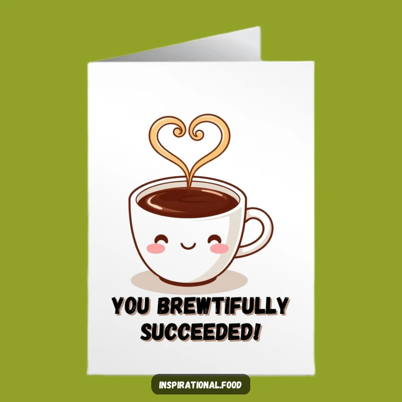 Free Printable Congrats Card: Coffee Heart Steam Downloadable Gift