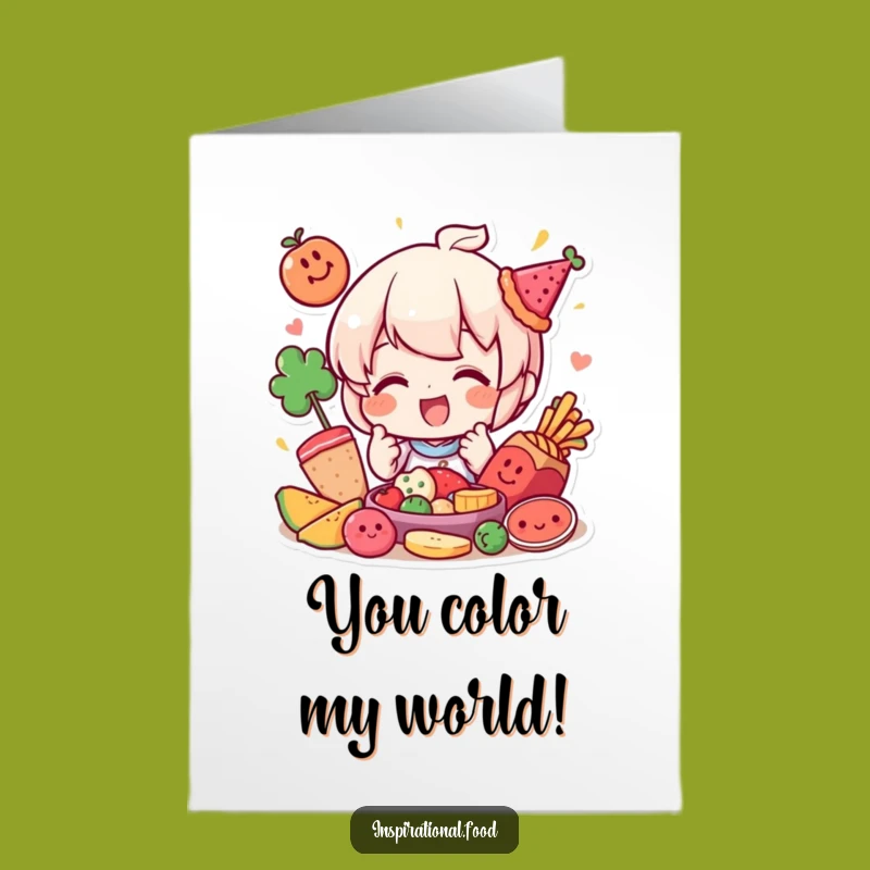 Free Printable Congrats Card: Character Arranging Food, Funny Downloadable Achievement Gift