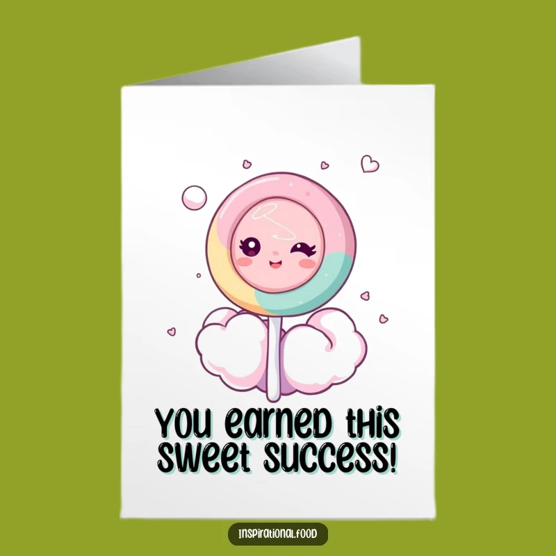 Free Printable Congrats Card: Dreamy Lollipop Character Celebrates Success - Funny Downloadable Gift