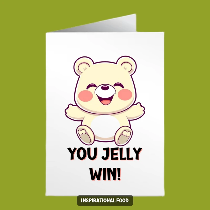 Free Printable Congrats Card: Bouncy Gummy Bear Cheers, Downloadable Joyful Celebration