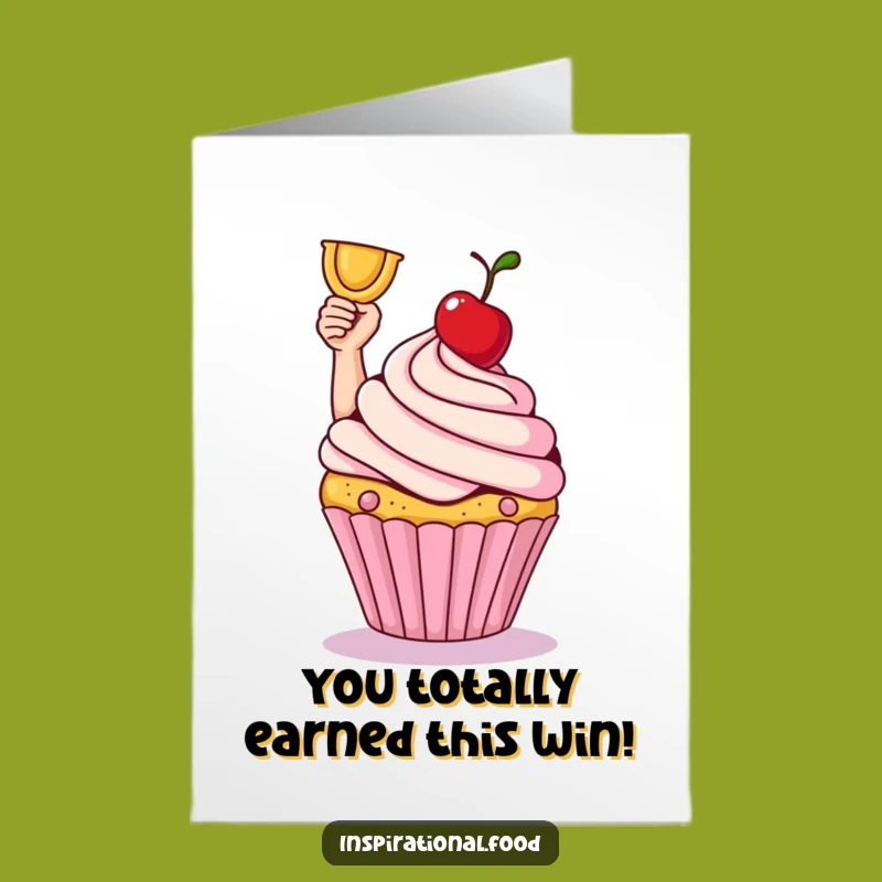 Free Printable Congrats Card: Cupcake Triumph, Sweet Achievement Downloadable