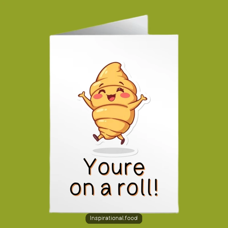 Free Printable Congrats Card: Dancing Croissant, Funny Downloadable Gift
