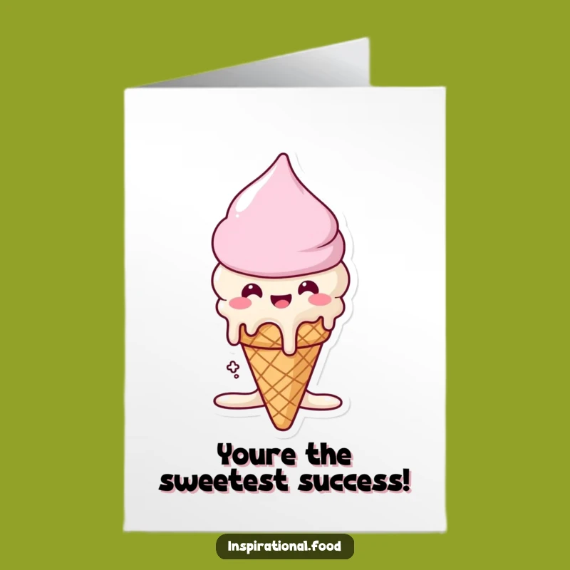 Free Printable Congrats Card: Melting Ice Cream - Humorous Sweet Downloadable Gift