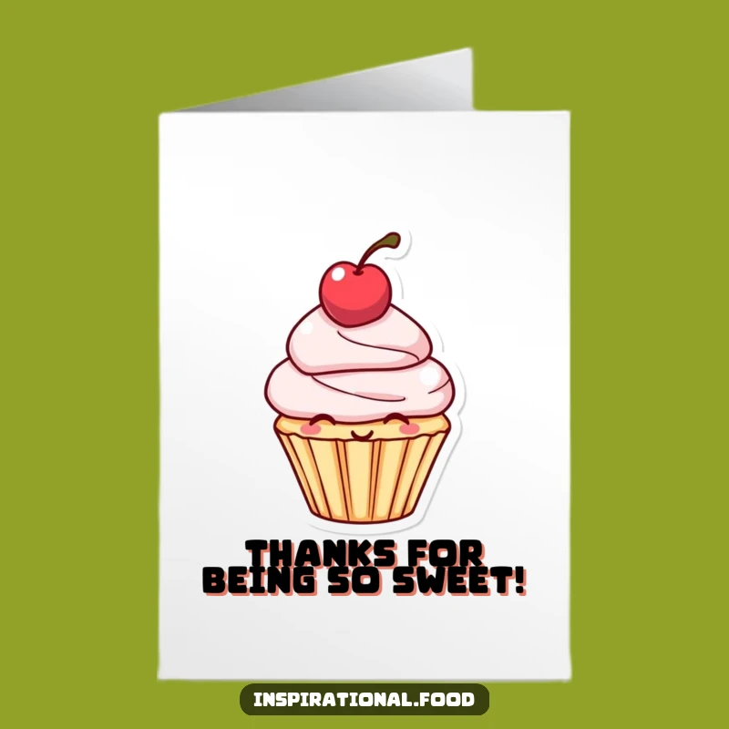 Free Printable Thank You Card: Cupcake Character Greeting, Downloadable Funny Appreciation Gift