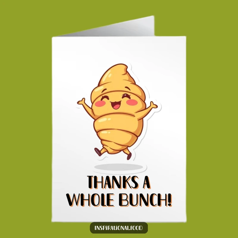 Free Printable Thank You Card: Dancing Croissant, Funny Downloadable Gift