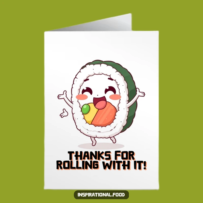 Free Printable Thank You Card: Funny Sushi Loop, Spirited Downloadable Gift!