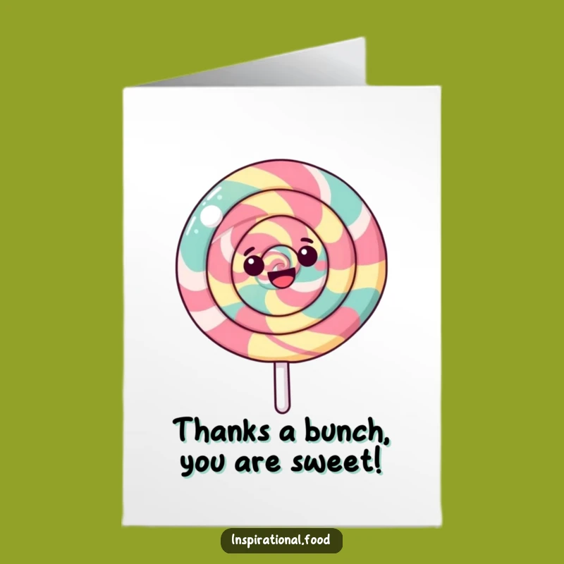 Free Printable Thank You Card: Happy Lollipop Spin - Grateful Downloadable Gift