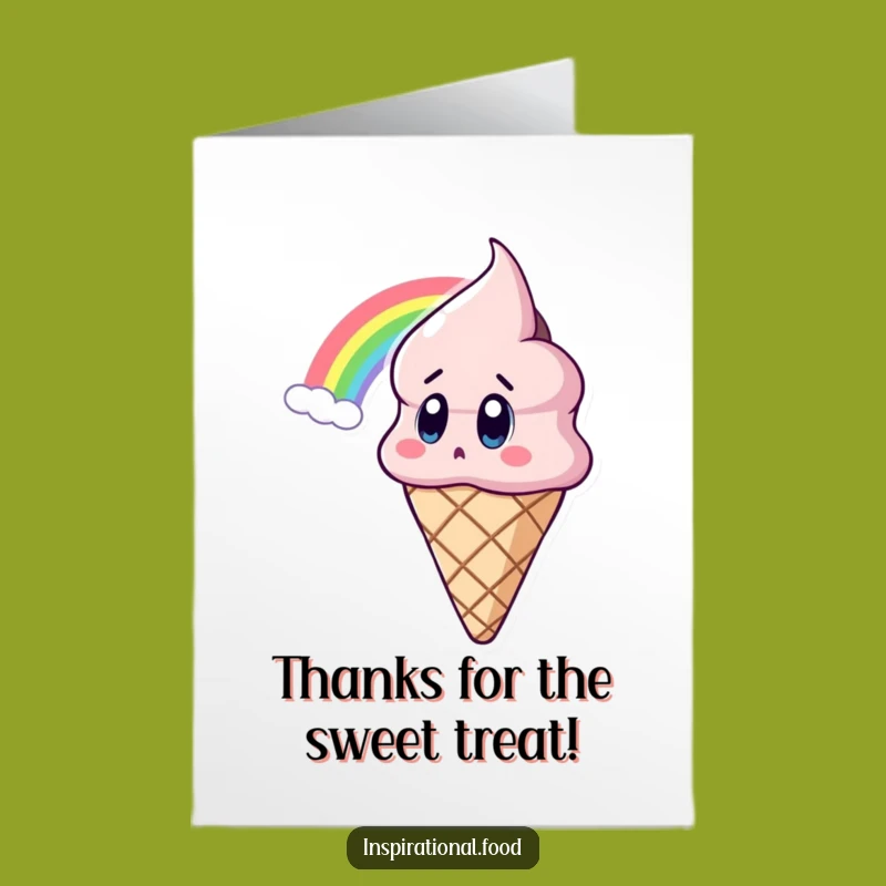 Free Printable Thank You Card: Ice Cream's Rainbow Wonder, Deep Gratitude