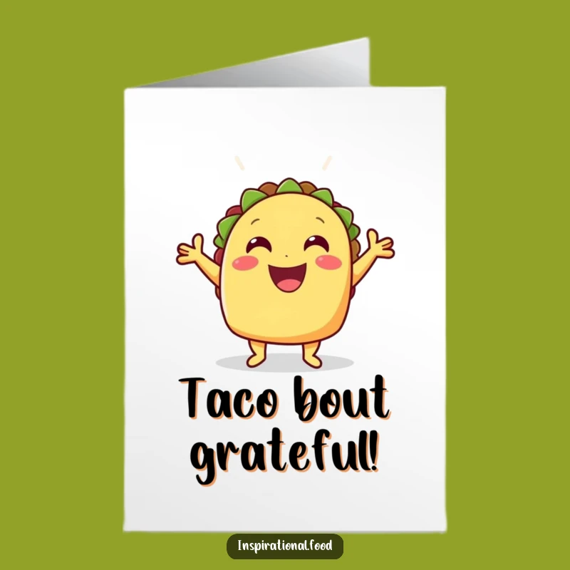 Free Printable Thank You Card Taco Pose Funny Gratitude Download