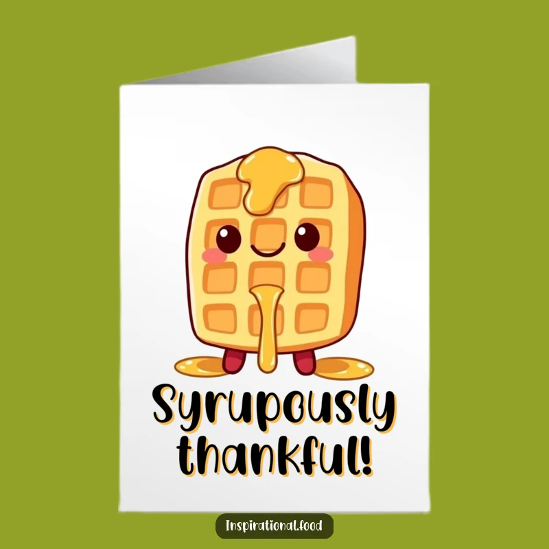 Free Printable Thank You Card: Waffle Syrup Smile DIY Download