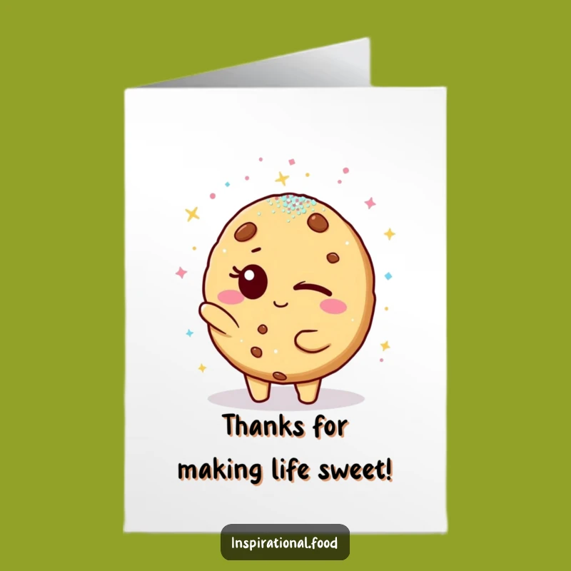 Free Printable Thank You Card: Winking Cookie Glitter Bomb Funny Downloadable Gift