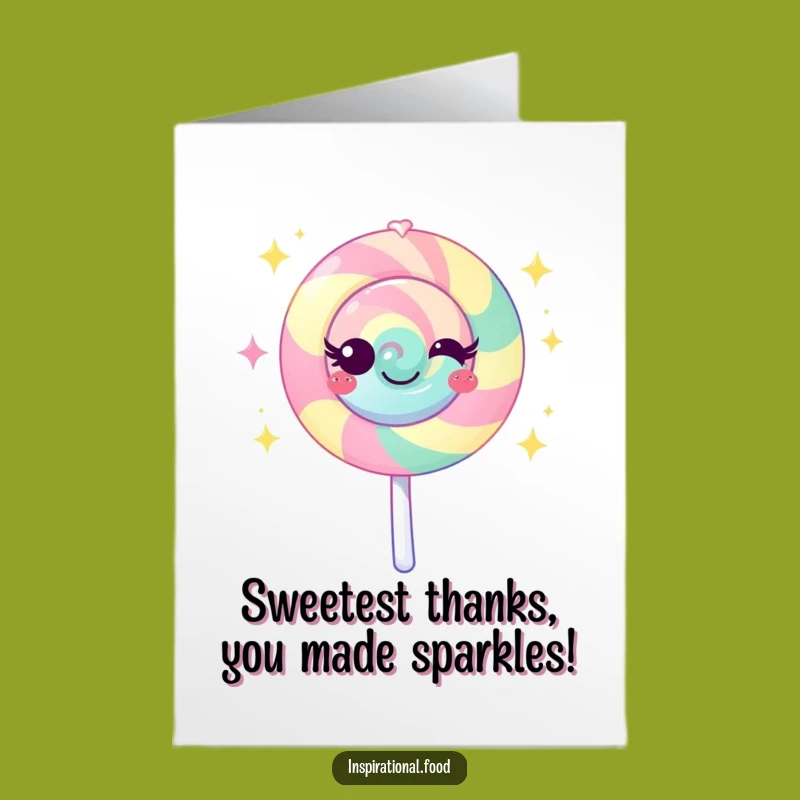 Free Printable Lollipop Thank You Card: Sparkle Your Gratitude with Sweetness