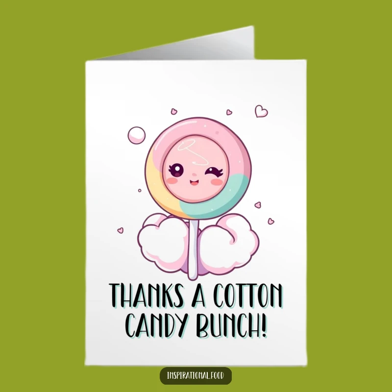 Free Printable Thank You Card: Dreamy Lollipop Character Expresses Gratitude - Funny Downloadable Gift