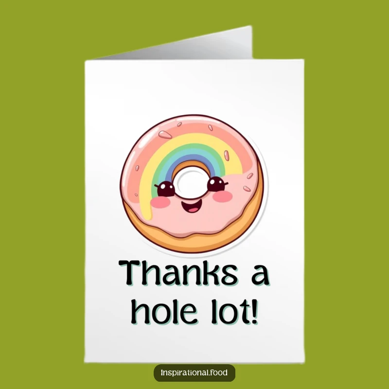Free Printable Thank You Card: Funny Doughnut Rainbow Glaze DIY Download