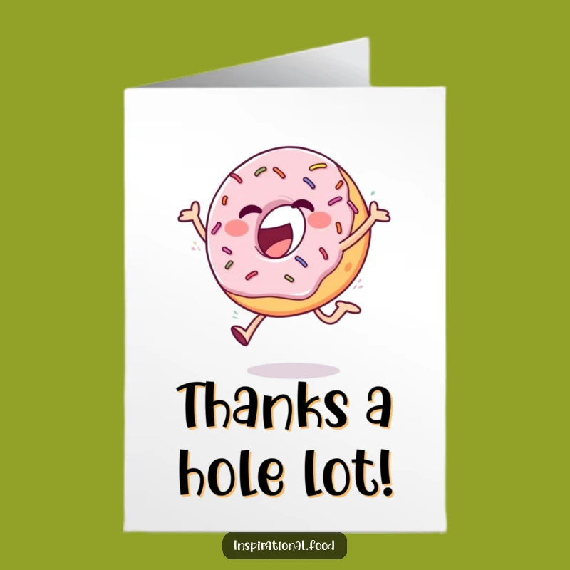 Free Printable Thank You Card: Ecstatic Donut Leap, Funny Downloadable Gift Expressing Gratitude