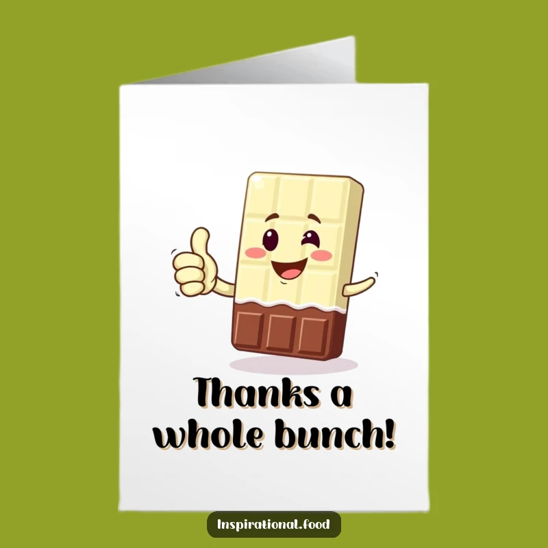 Free Printable Thank You Card: Funny Chocolate Bar Gratitude Thumbs Up Downloadable
